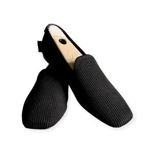 VIVAIA “Samantha” Square Toe Smoking Slipper in Black Knit NIB